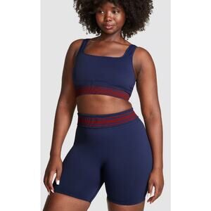 PINK Victoria's Secret Bike Shorts Foldover Large Blue NWT